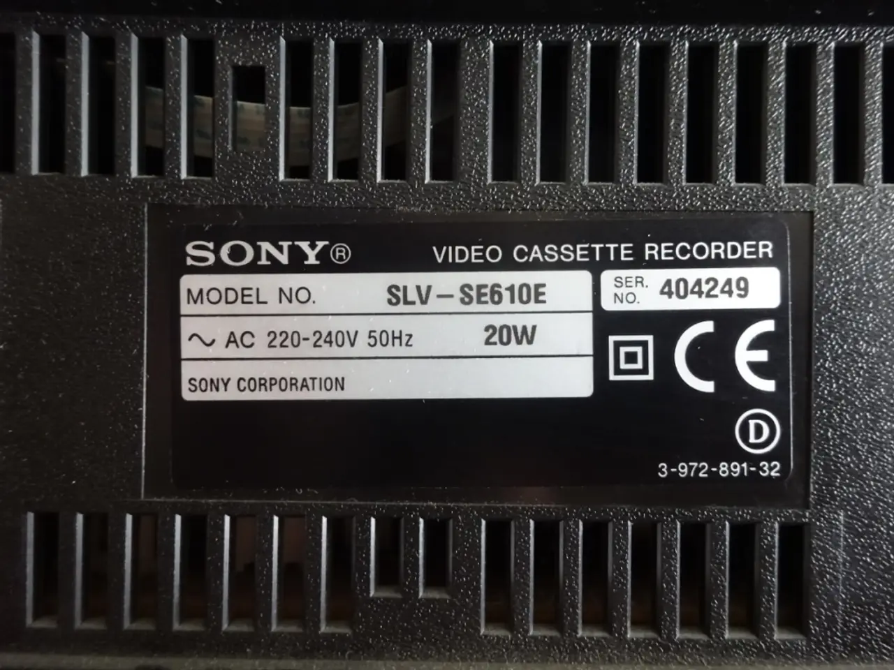 Billede 3 - SONY.  Video Cassette Recorder SLV-SE610.