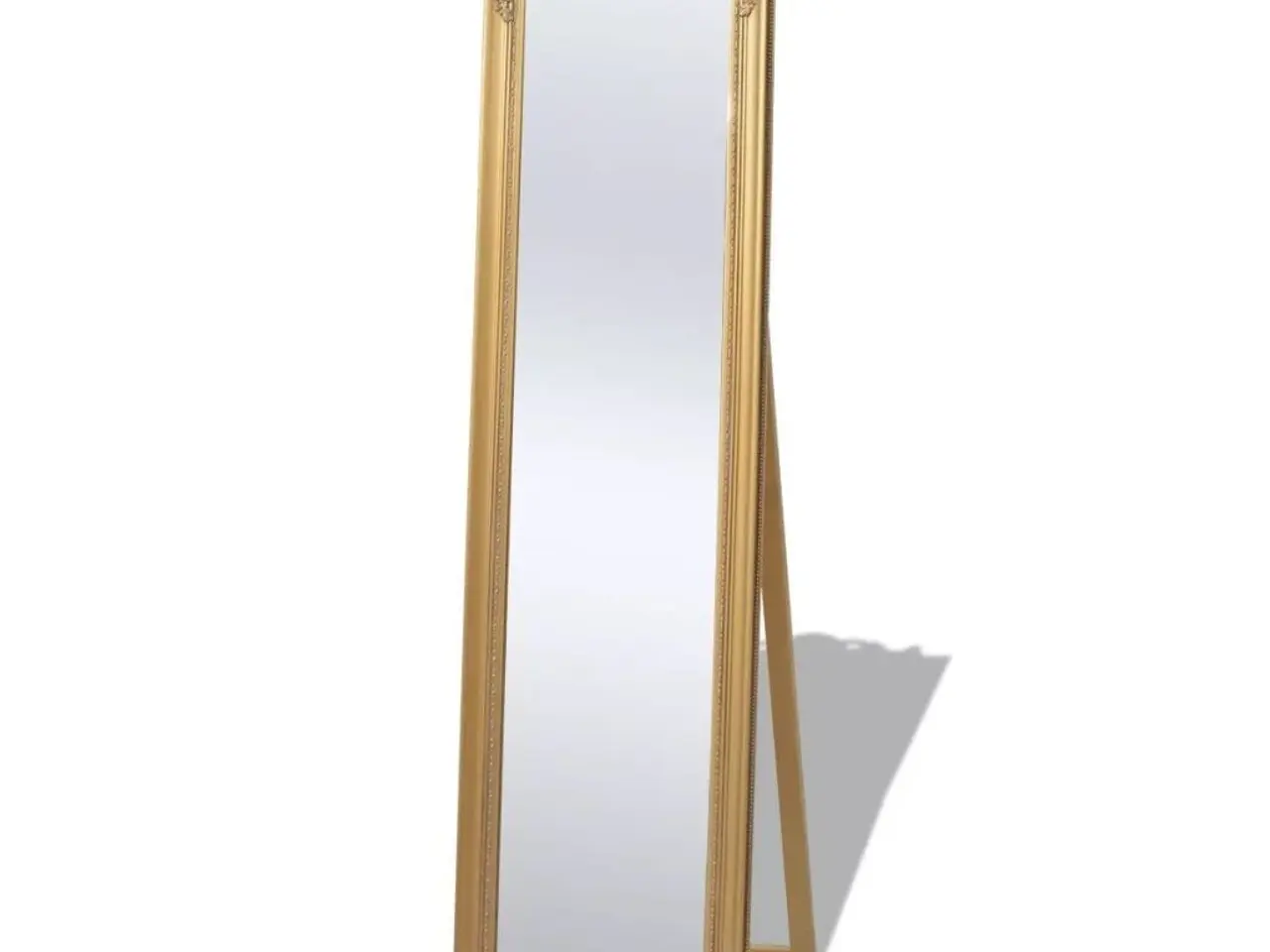 Billede 1 - Fritstående spejl 160x40 cm barokstil guldfarvet