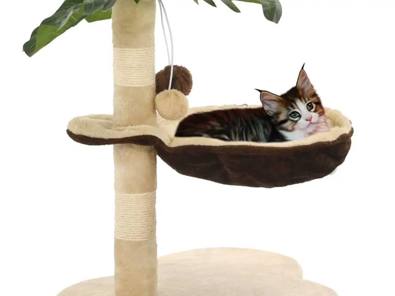 Billede 1 - Kradsetræ til katte 50 cm - beige og brun