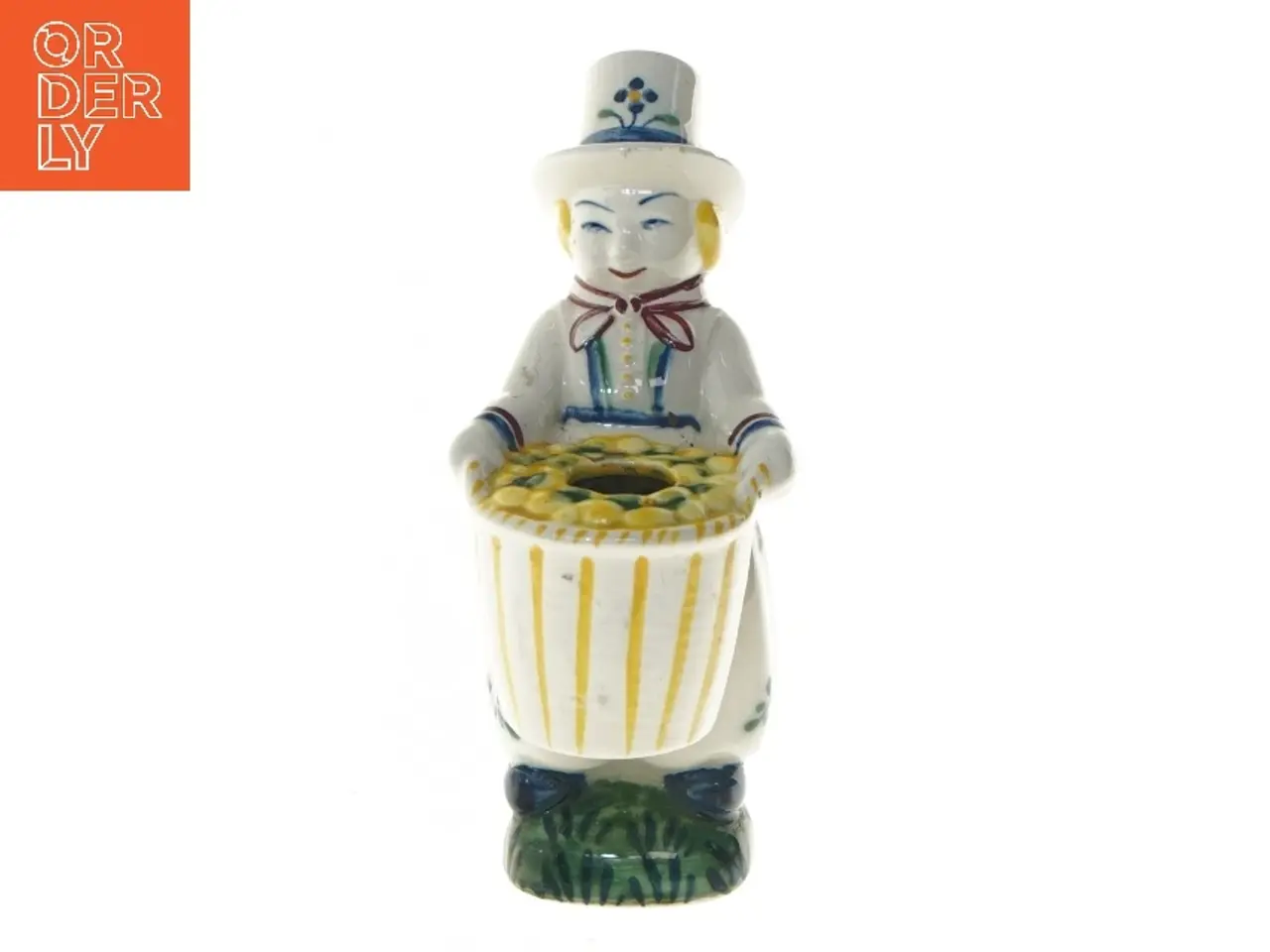 Billede 1 - Aluminia figur med blomsterdekoration (str. 15 cm)