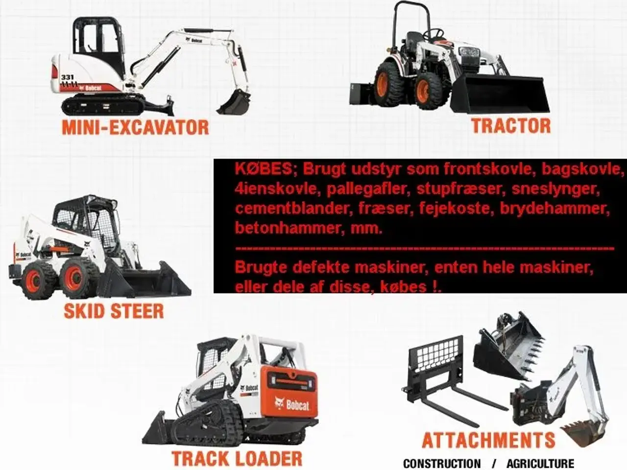 Billede 3 - Gl. BOBCAT + tilbehør gerne defekt KØBES