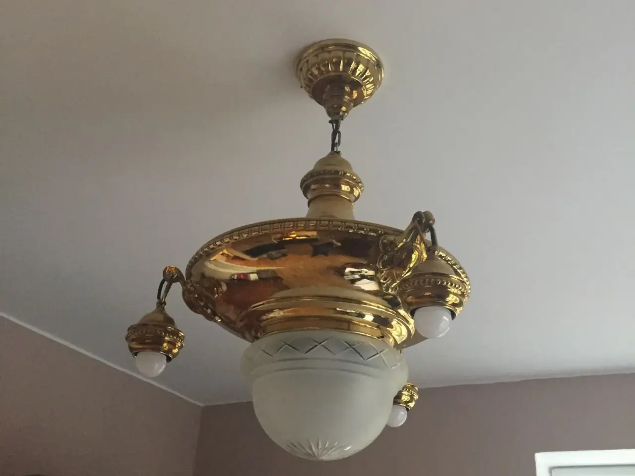Billede 3 - Antik Messing lampe meget flot.