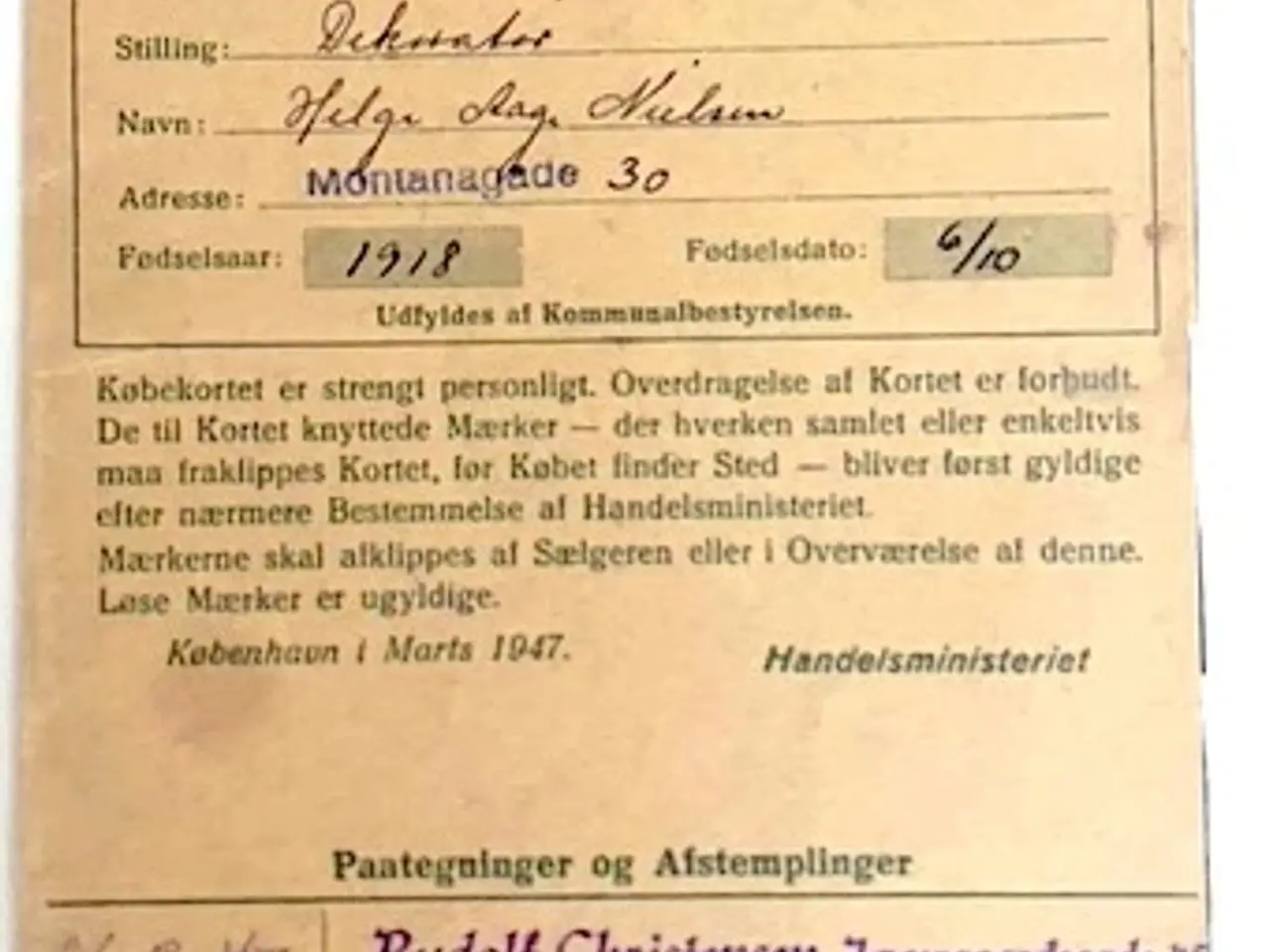 Billede 1 - Købekort Kvinder, Mænd & Piger