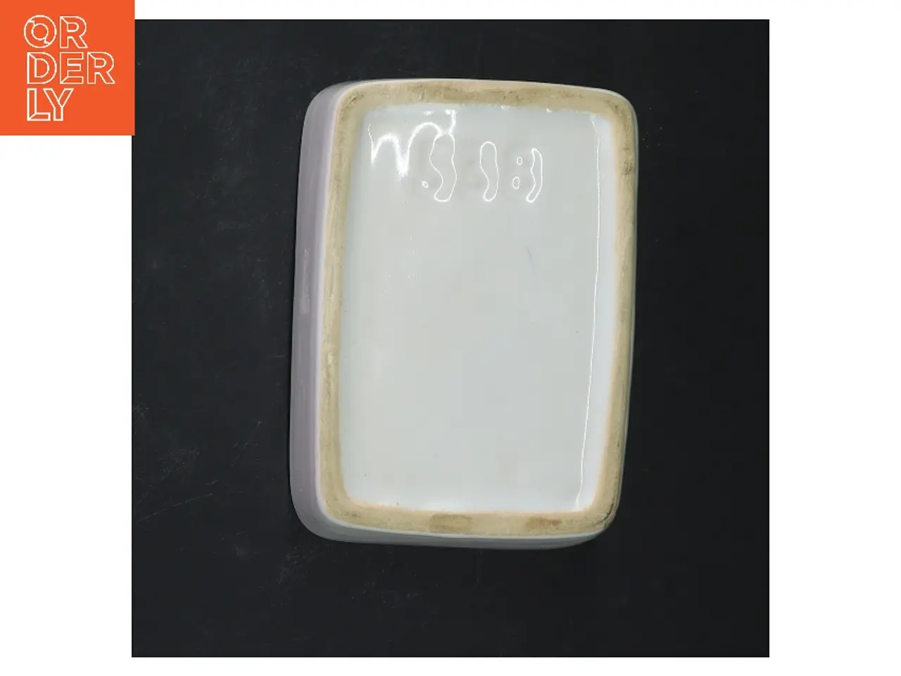 Billede 4 - Porcelæns smør beholder med låg (str. 13x9x7 cm)