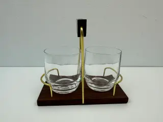 Palisander / messing glas holder (retro)