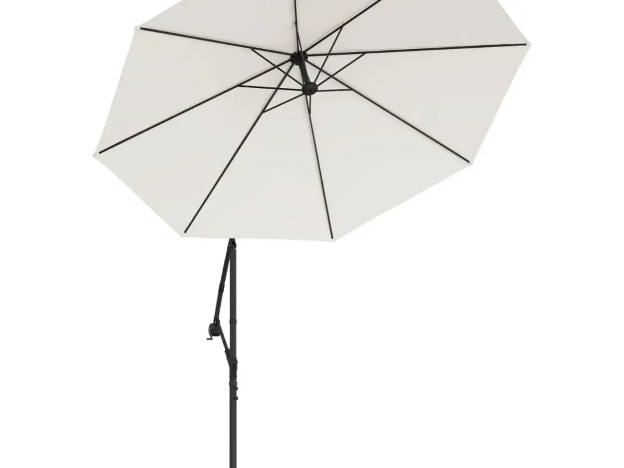 Billede 5 - Hængeparasol med LED-belysning 300 cm - sandfarvet, metalstang