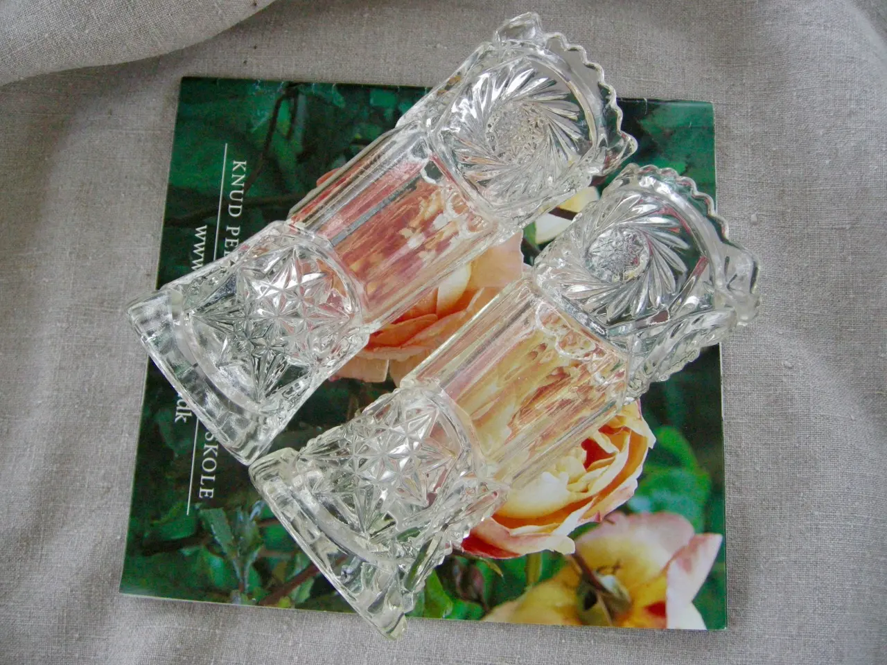 Billede 10 - Vaser i presset glas, Vintage vaser diamantmønster