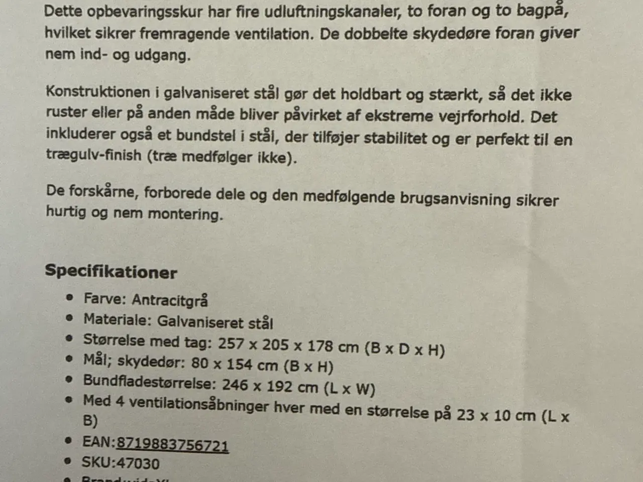 Billede 3 - Solgt. VidaXL opbevaringsskur 
