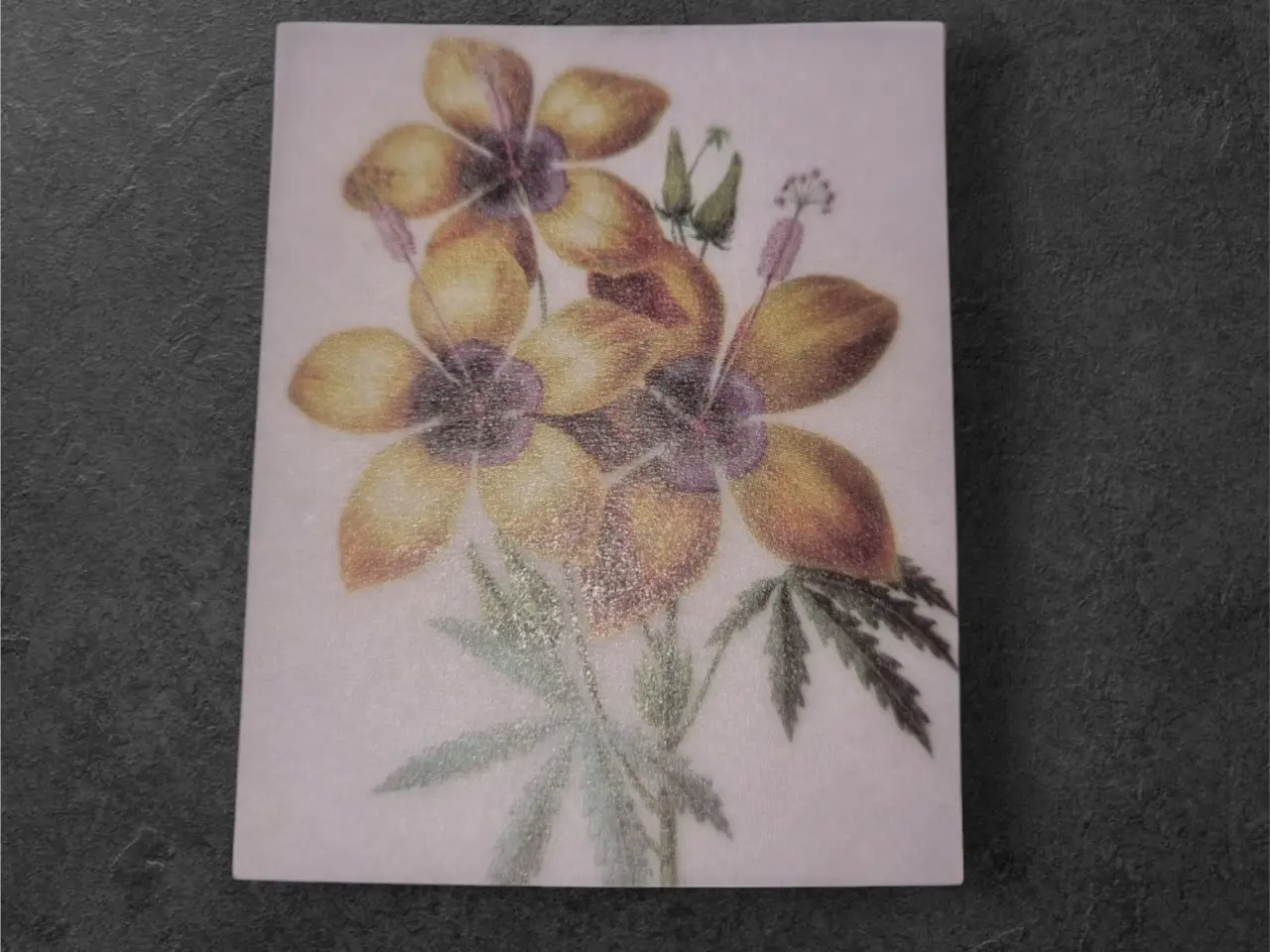 Billede 1 - Papirark med blomstrende gule og orange blomster T