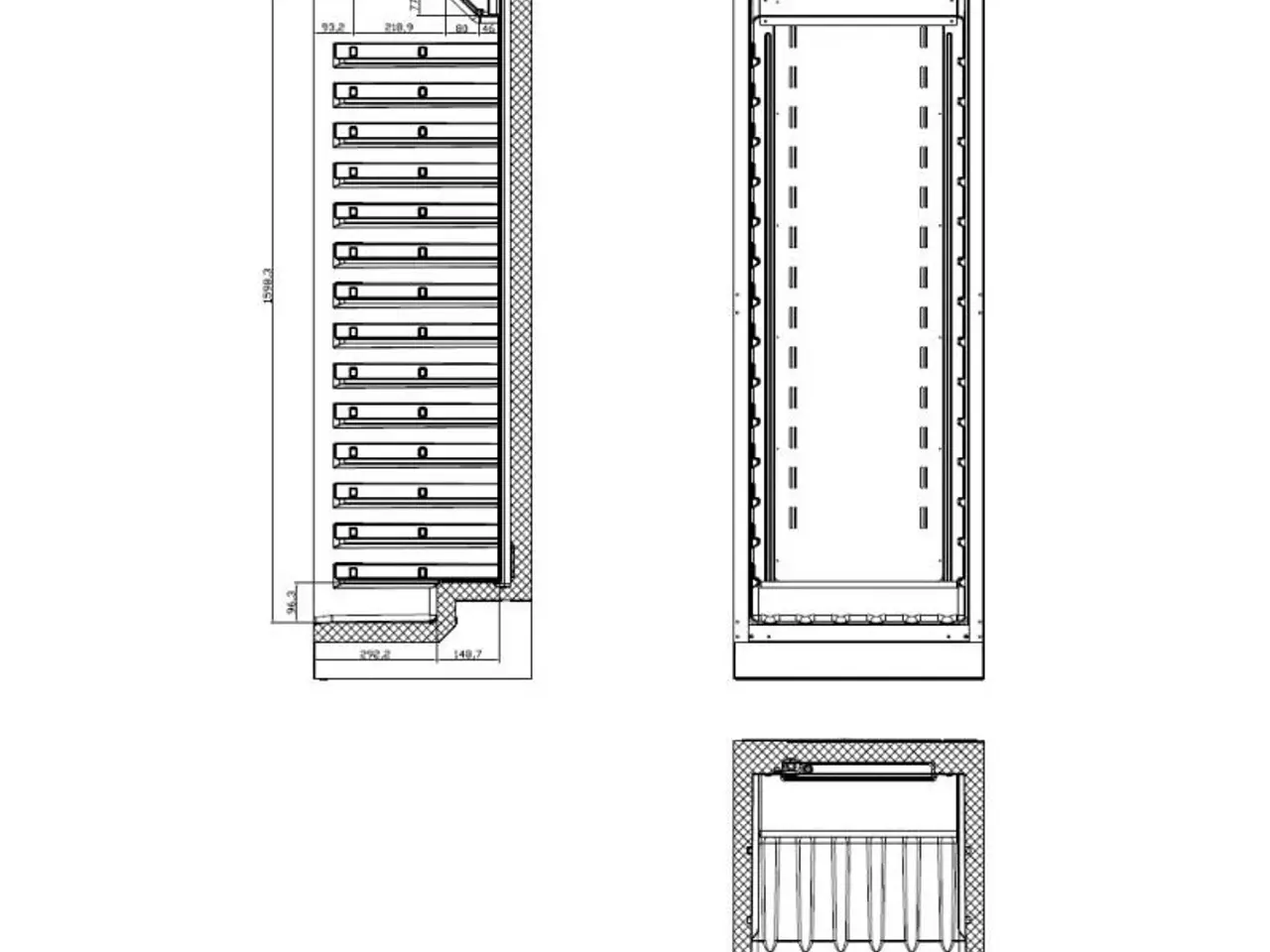 Billede 3 - Vinkøleskab 1 Zone – 325 Liter – 106 Flasker