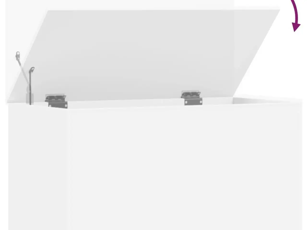 Billede 8 - Opbevaringskasse 84×42×46 cm i konstrueret træ - hvid