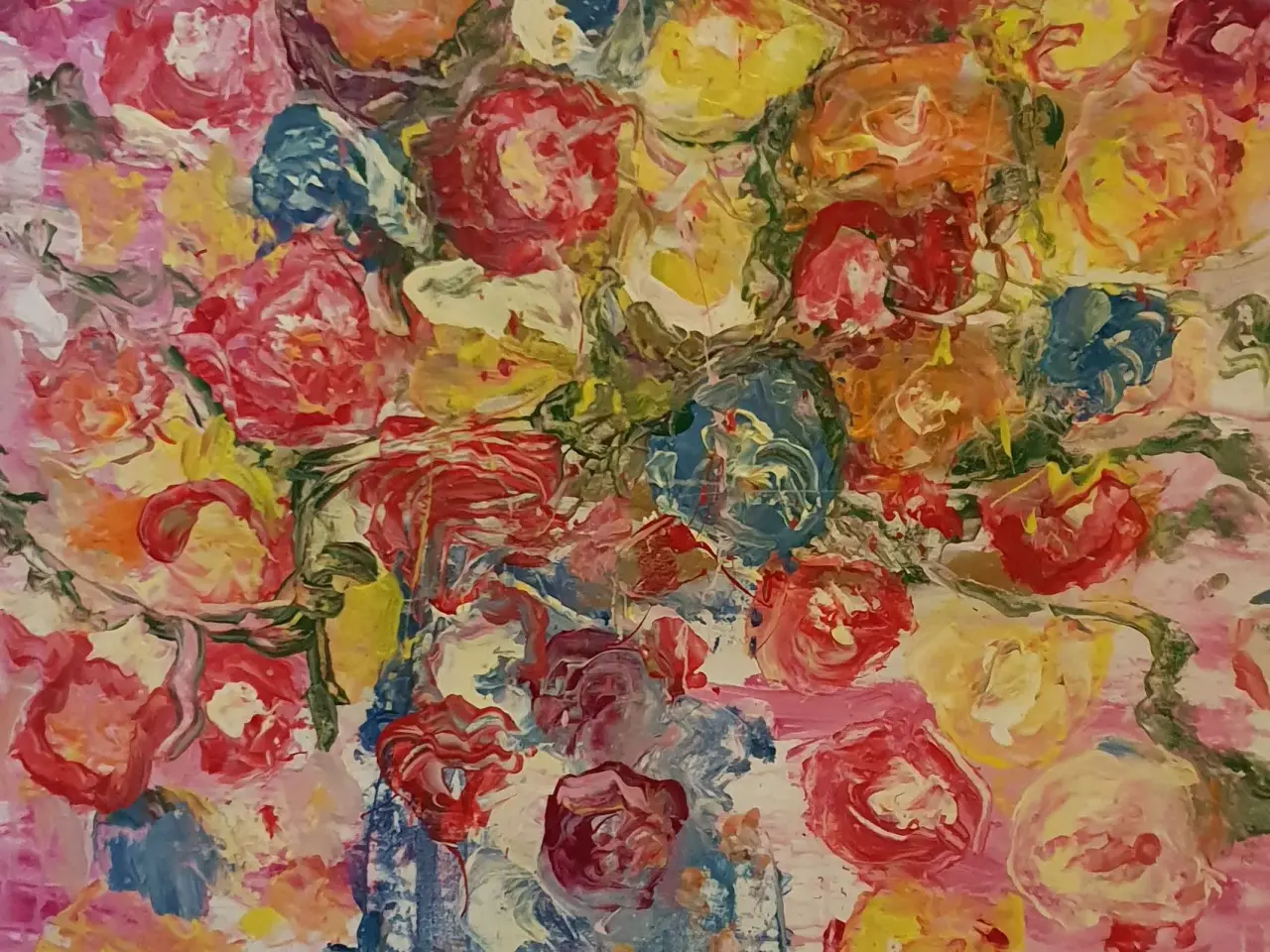 Billede 2 - Flot abstrakt blomstermaleri