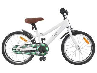 Børnecykel 18" - justerbart sæde og styr, hvid (5-7 år)