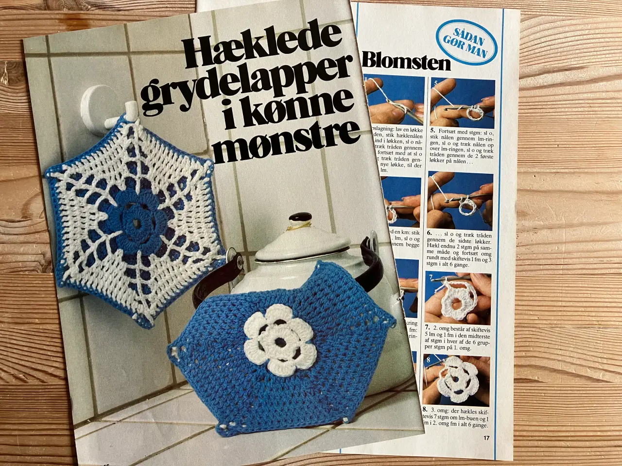Billede 1 - Hæklede grydelapper i kønne mønstre