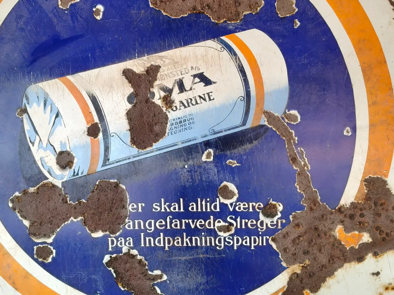 Billede 2 - super fedt stort emajleskilt med god patina