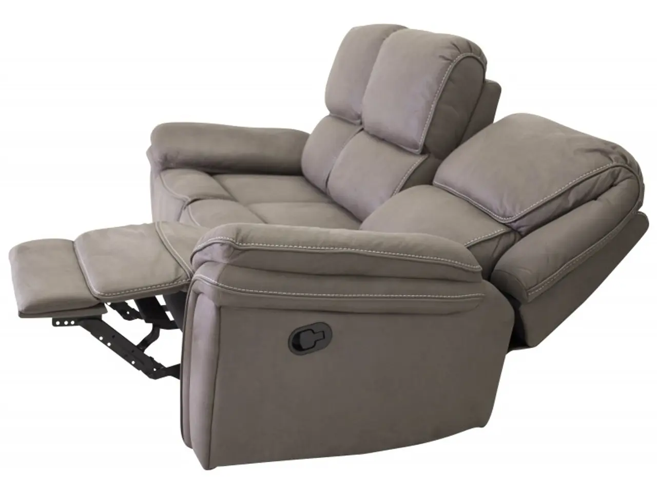 Billede 4 - Christopher 3 pers Recliner Sofa - Grå Ruskindsblød mikrofiber