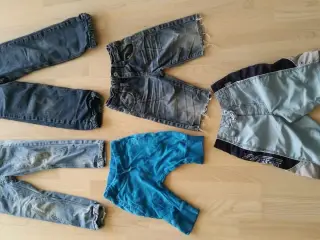 2 x bukser, 2 x korte bukser og 1 par badebukser