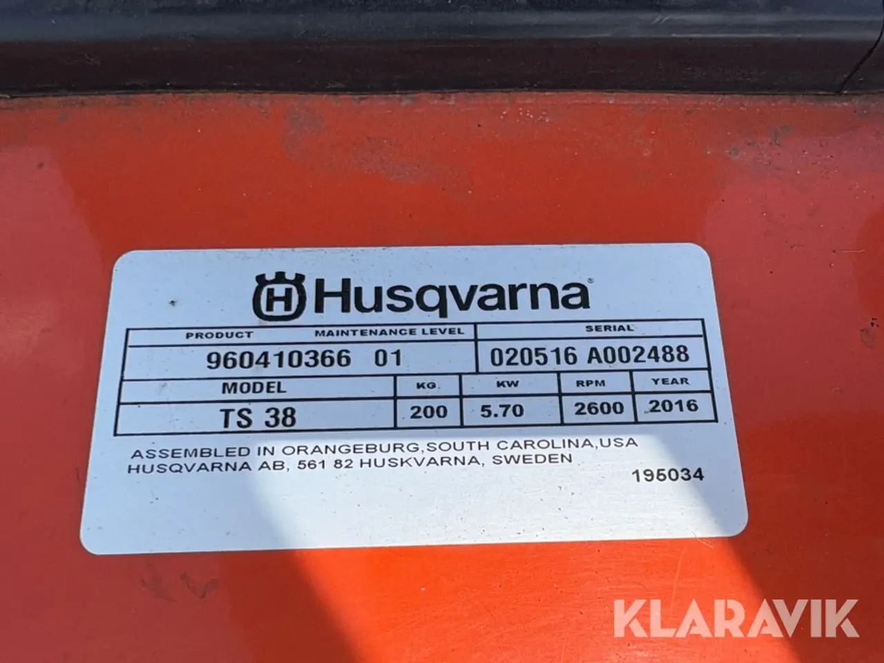 Billede 5 - Græsslåmaskine Husqvarna TS 38