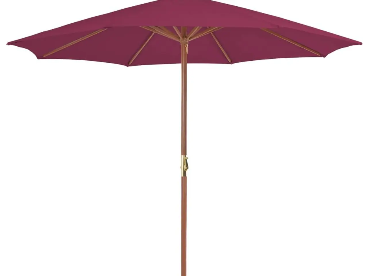 Billede 1 - Parasol 300 cm træstang bordeauxrød