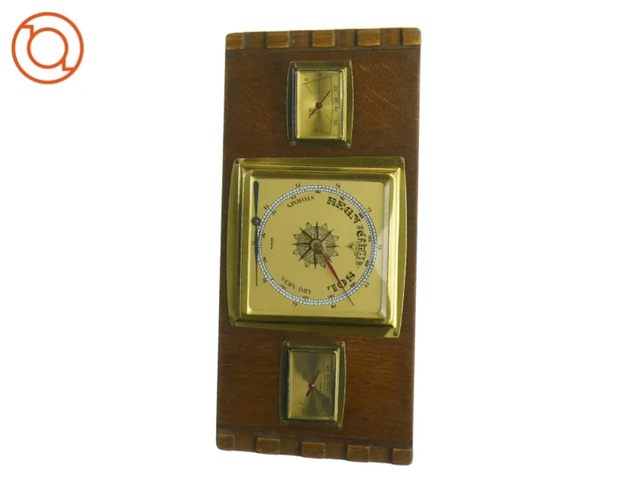 Billede 1 - Vintage skibsbarometer Vejrstation (str. 28 x 13 x 3 cm)