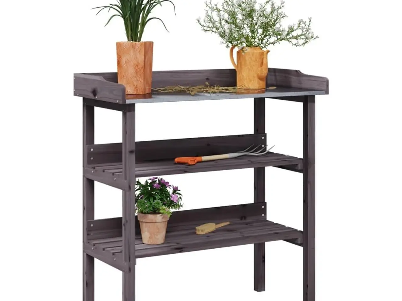 Billede 1 - Plantebord med 2 hylder 78 x 38 x 82,5 cm - grå