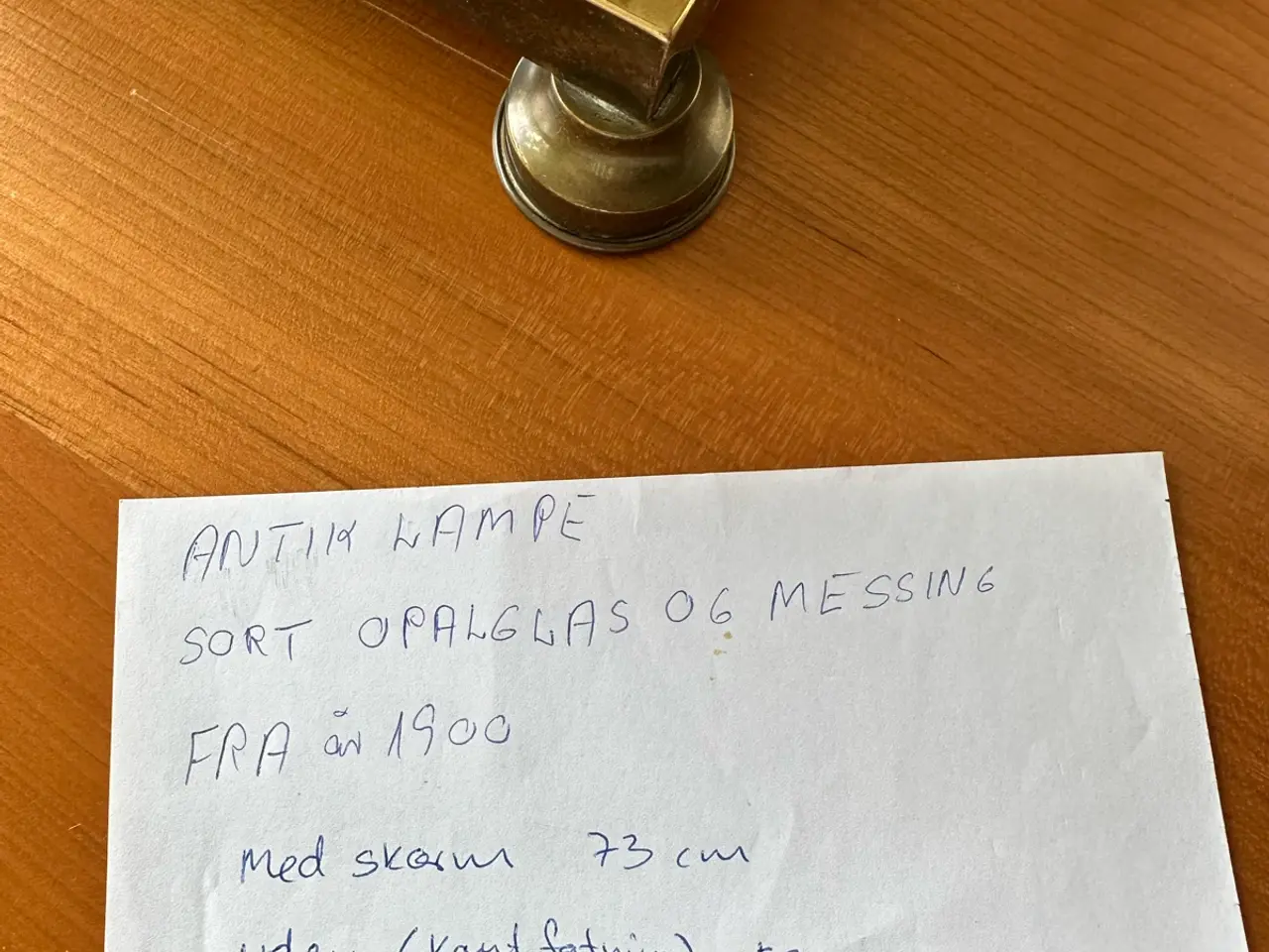 Billede 6 - Antik messing bordlampe fra ca. år 1900