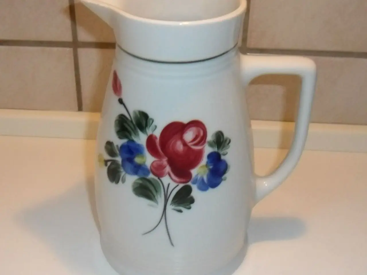 Billede 1 - Gl. Kander med blomster deco. 2 stk.