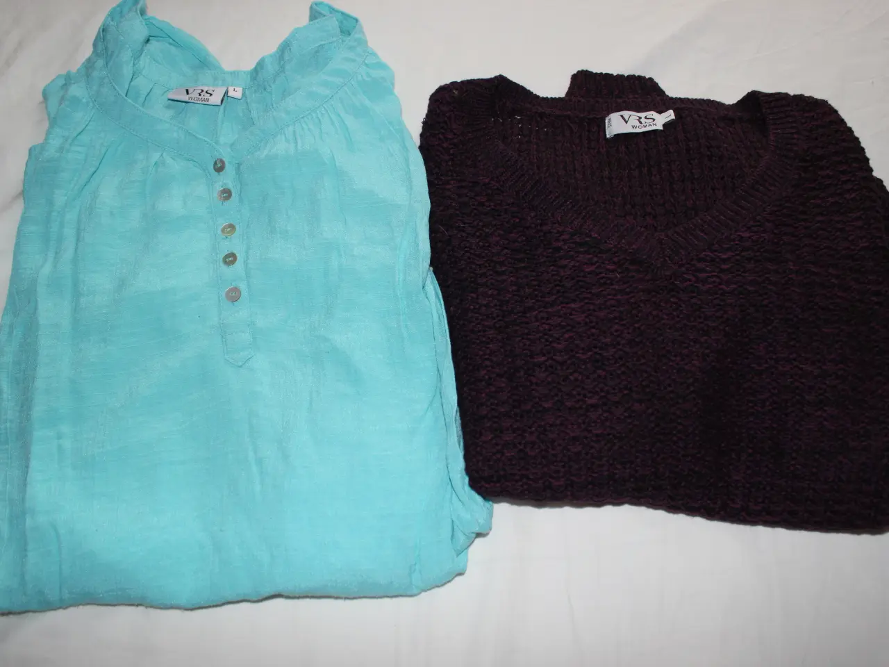 Billede 1 - 2 bluser, 1 cardigan, VRS, Cream, str. L