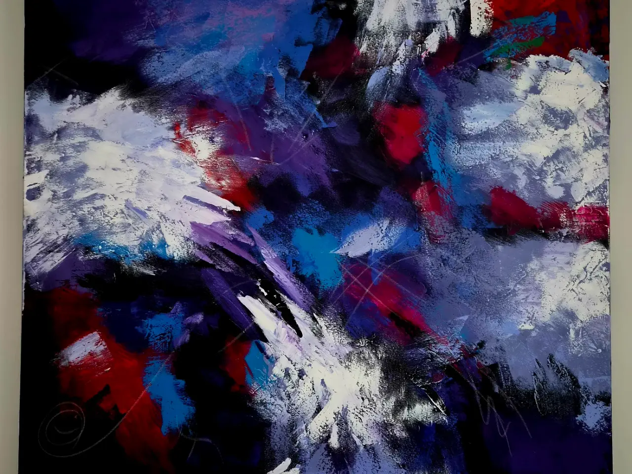 Billede 1 - Abstrakt maleri 100×100 cm