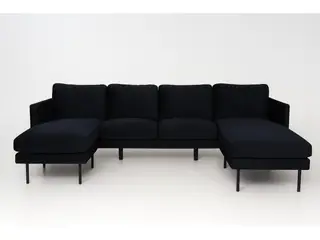Zoom U-Sofa  - Sort Velour