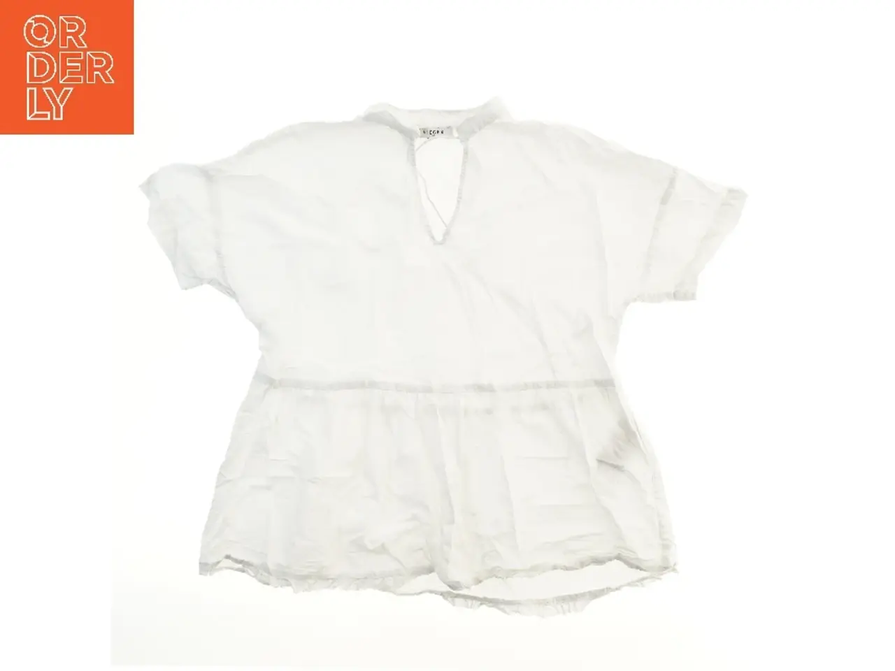 Billede 1 - Hvid bluse med korte ærmer fra Pieces (str. XS)