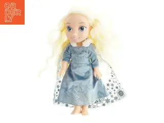Elsa Dukke med langt lyst hår og kjole (str. 34 cm)