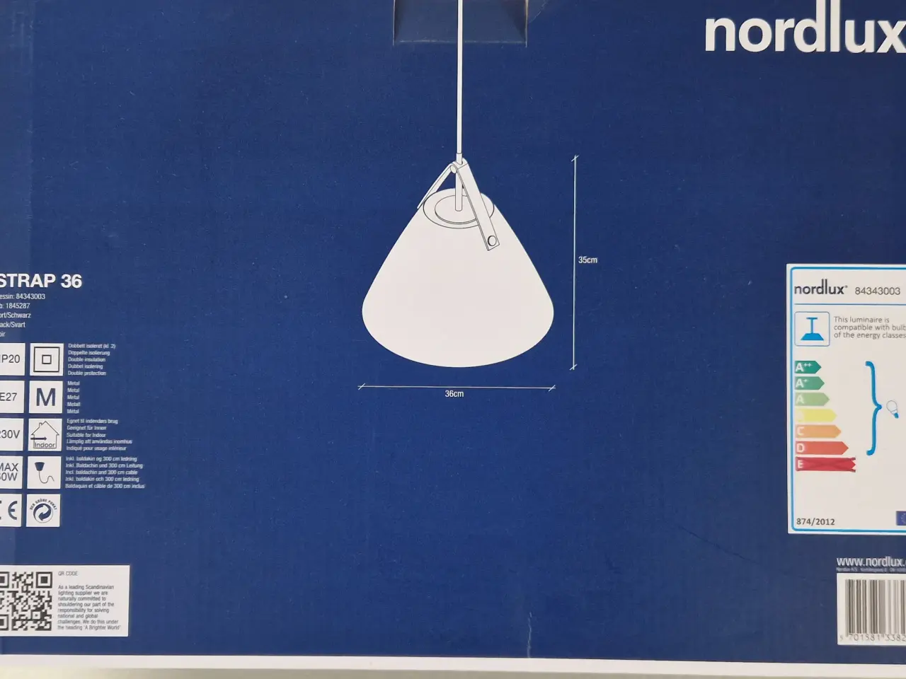 Billede 1 - Strap 36 pendel, sort - designet af Bjørn + Balle