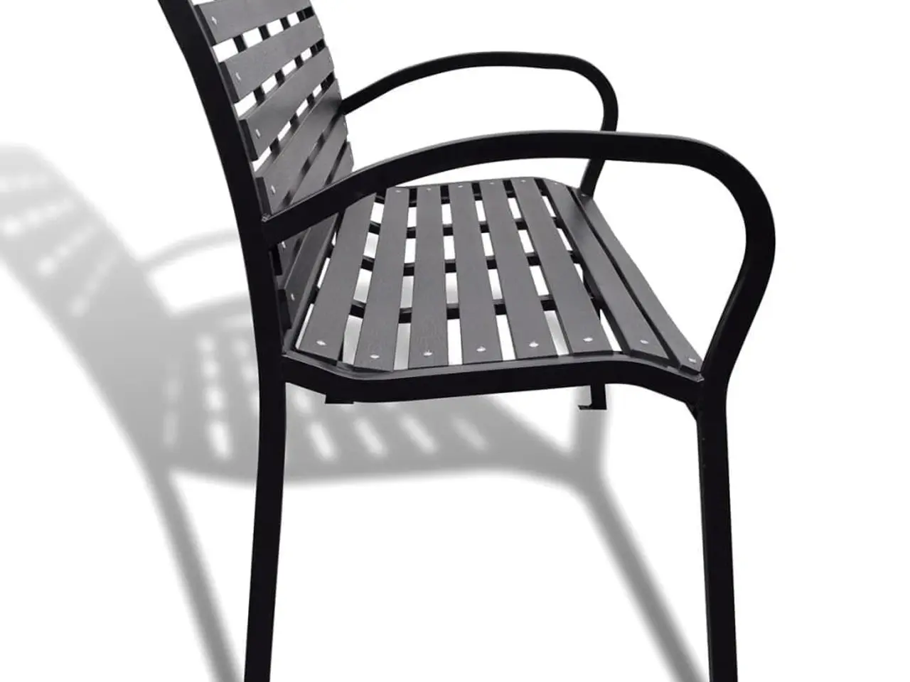 Billede 4 - Havebænk 125 cm i stål og WPC - sort