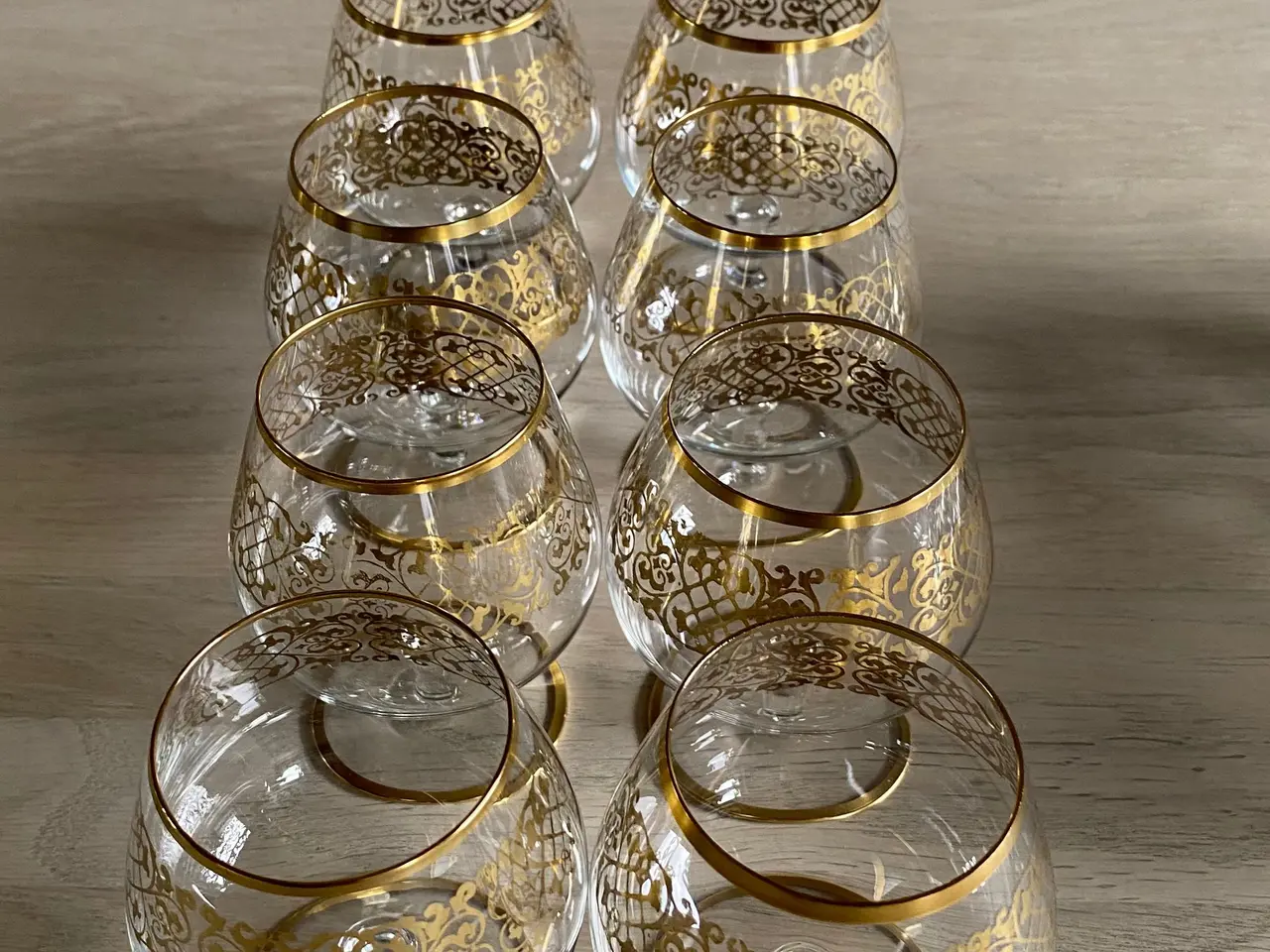 Billede 7 - Glas m/ guldkant og guldmønster