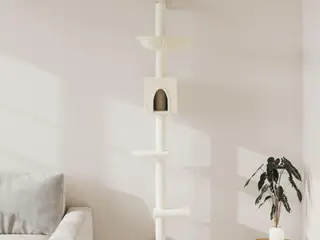 Væghængt kradsetræ med kradsestolpe 187 cm cremefarvet