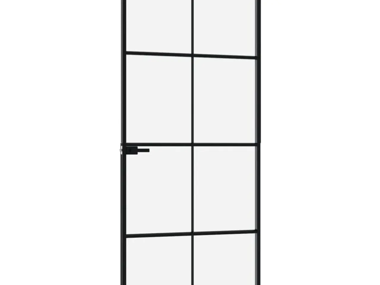 Billede 4 - Indvendig glasdør 83×201,5 cm - hærdet glas og sort aluminium