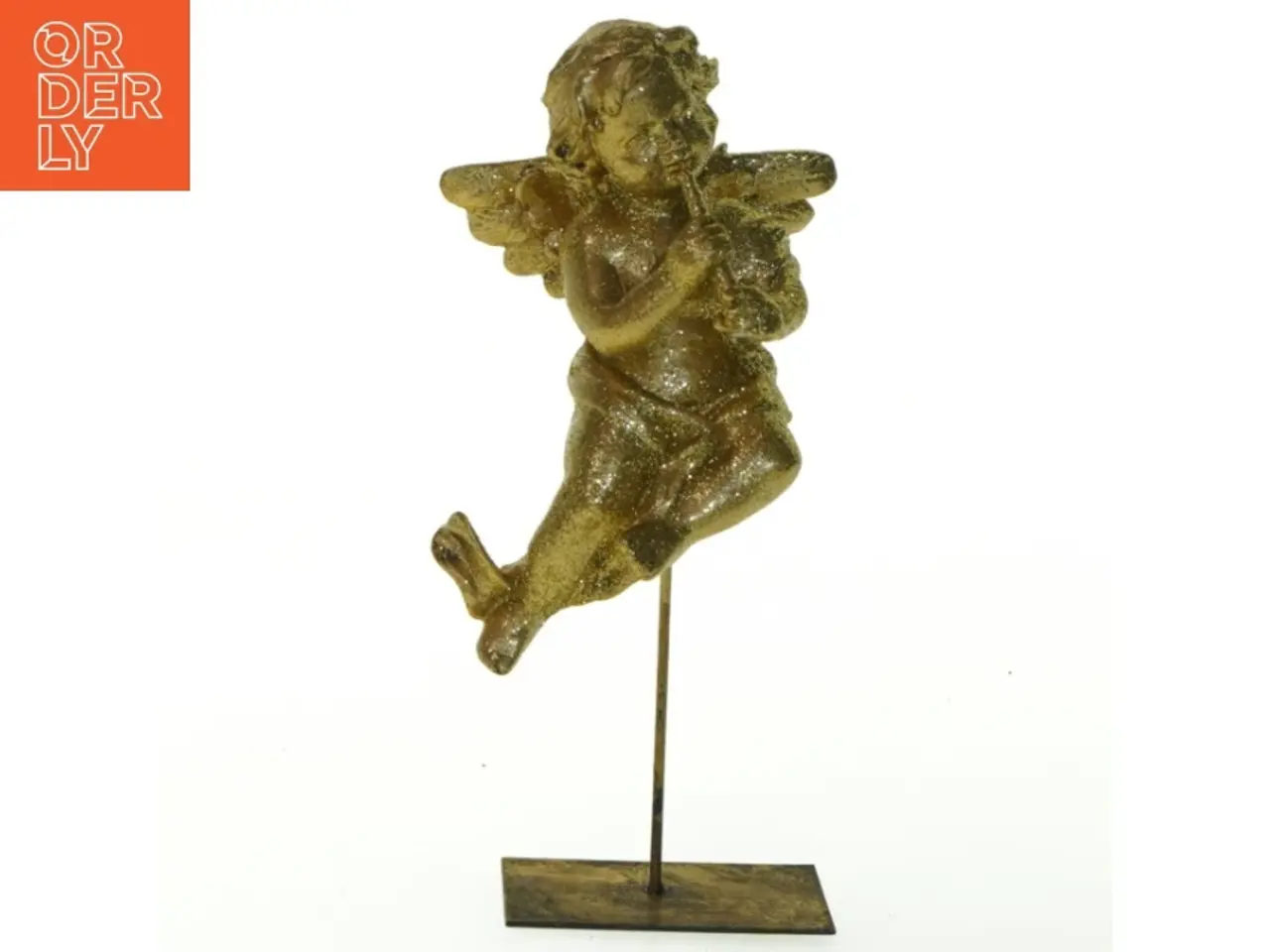 Billede 1 - Dekorativ englefigur med glimmer (str. 19x8 cm)