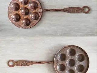 Gammel Kobber Æbleskivepande