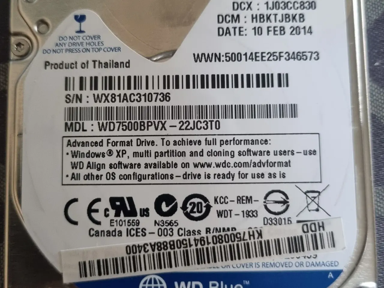 Billede 4 - WD 750GB 2.5" harddisk!