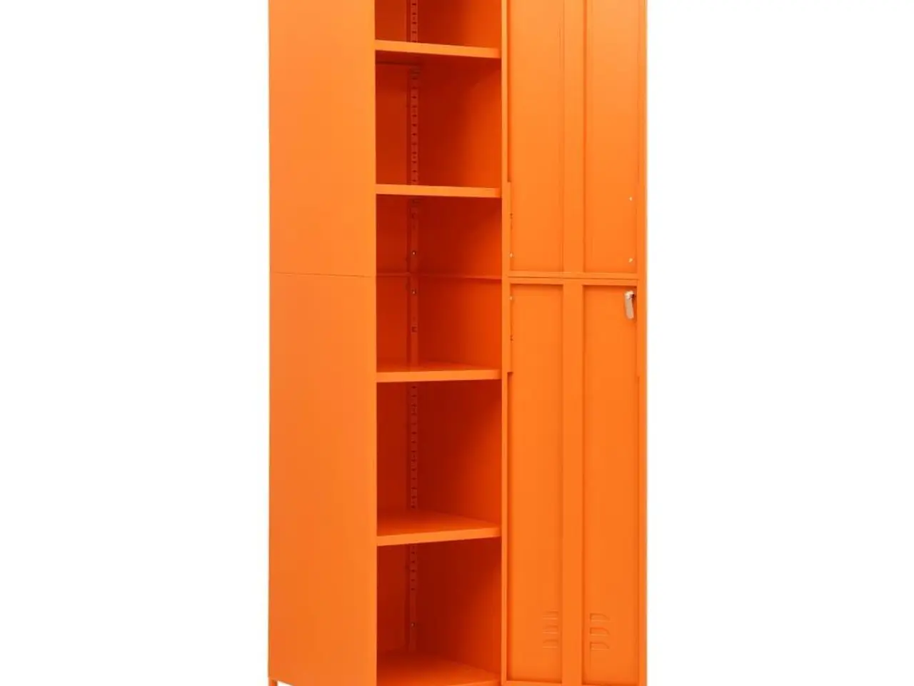 Billede 6 - Skab i stål - 35 × 46 × 180 cm, orange opbevaringsskab med lås