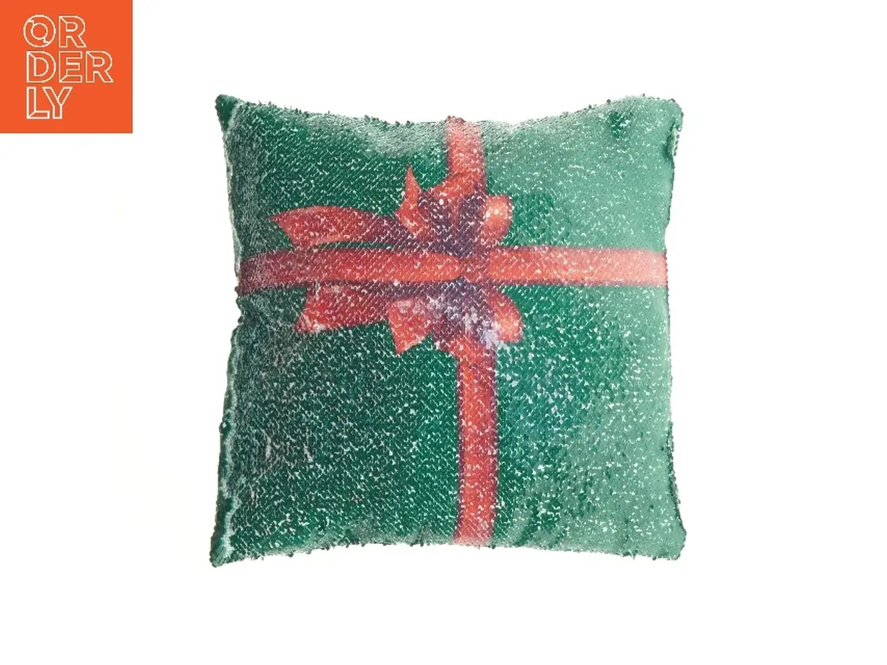 Billede 2 - Julepude med vendbar palietdesign (str. 38 x 38 cm)