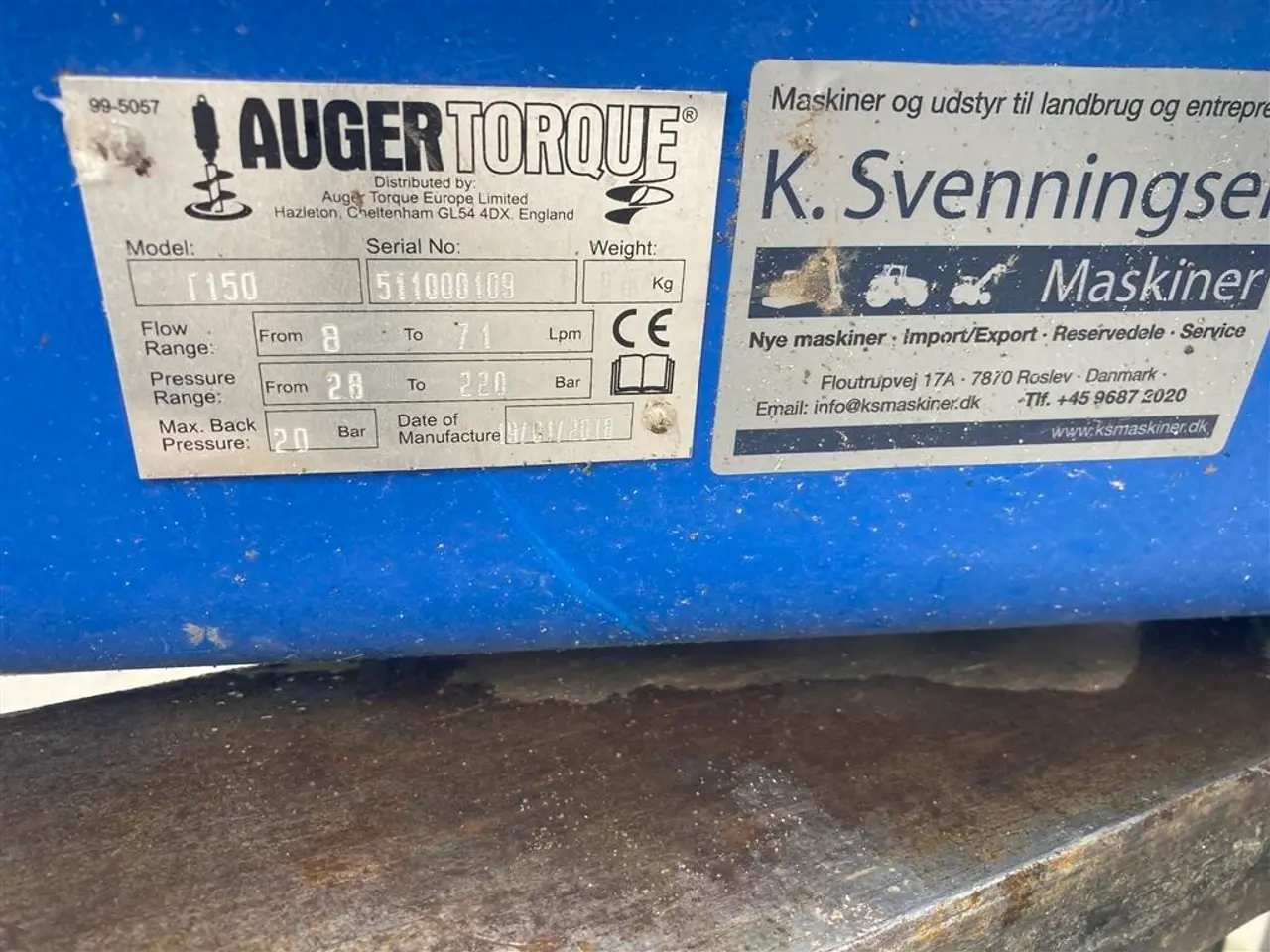 Billede 13 - Auger Torque T 150 Monteret med ophæng der passer på Hydrema skift
