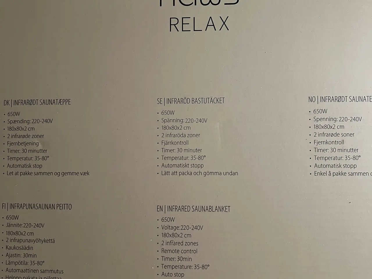 Billede 2 - Hâws Relax Infrarød Saunatæppe med fjernbetjening,
