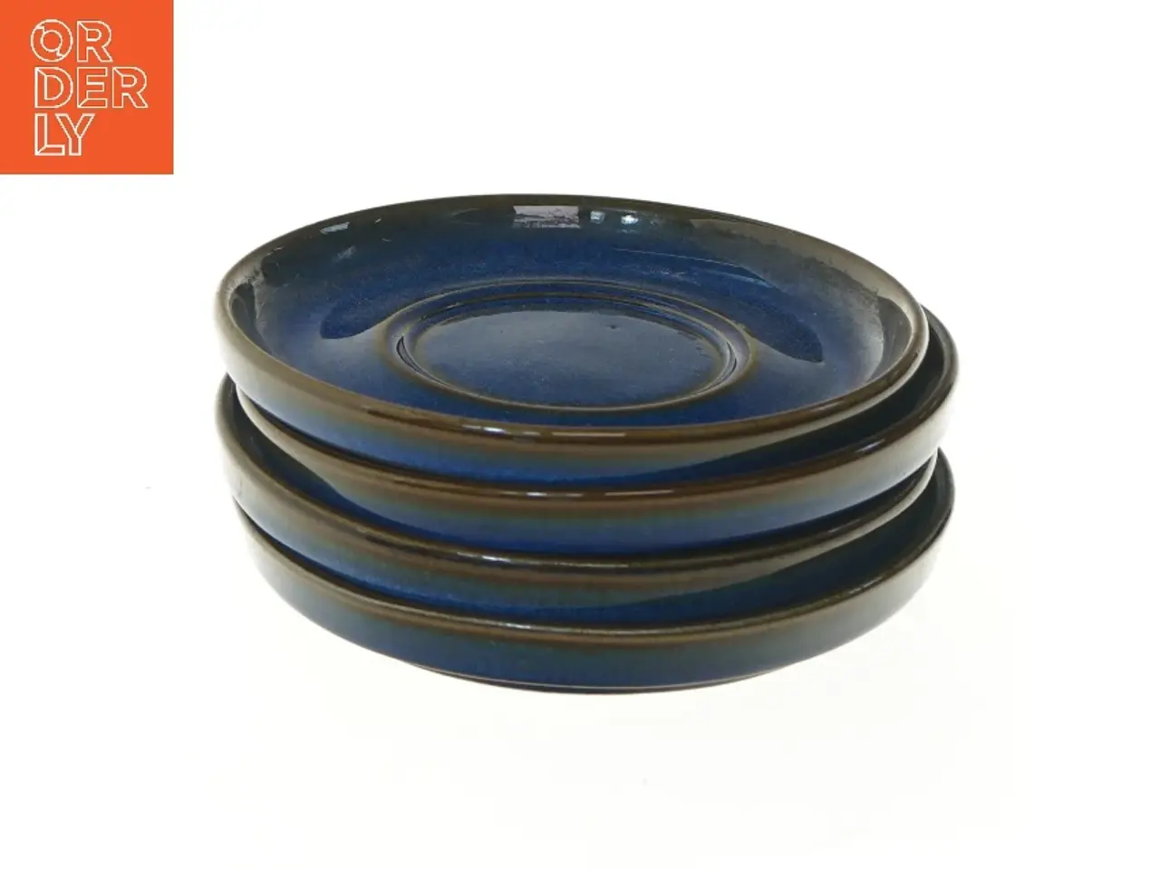 Billede 1 - 4 stk blå keramik underkopper Ø15 cm (str. 4 stk Ø 15 cm)