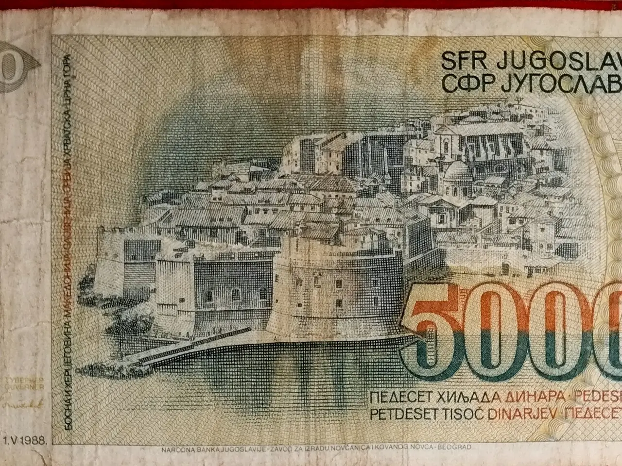 Billede 2 - JUGOSLAVIEN YUGOSLAVIA 50000 DINARA 1988 Dubrovnik