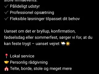 Festtelt udlejning