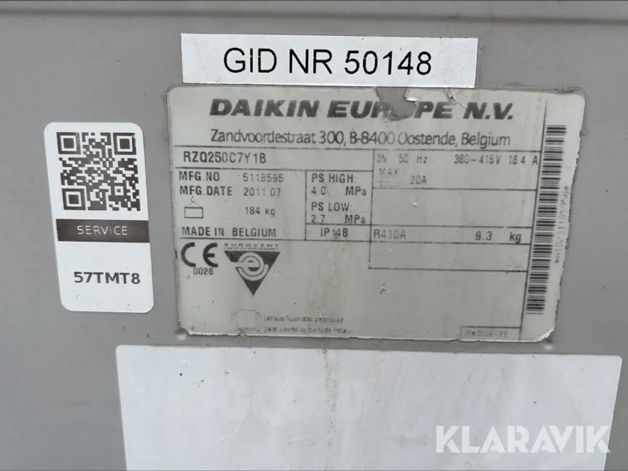 Billede 12 - Inverter Daikin RZQ250C7Y1B udedel