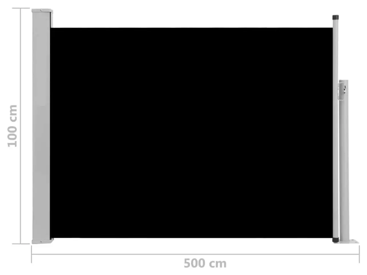 Billede 8 - Sammenrullelig sidemarkise til terrasse 100 × 500 cm - sort