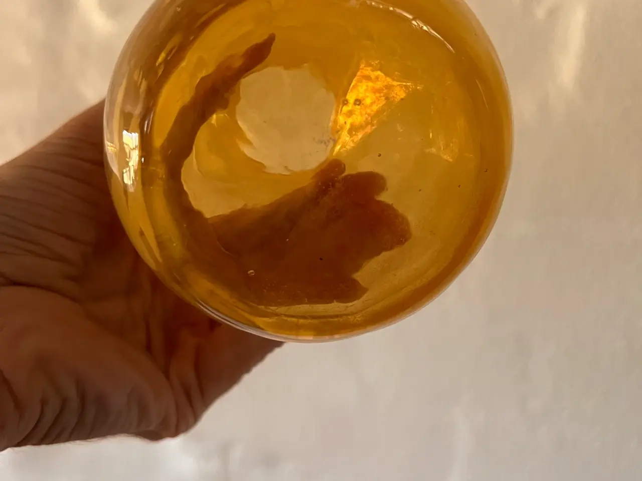 Billede 4 - Holmegaard hyacintglas i lyst rav – mundblæst vint